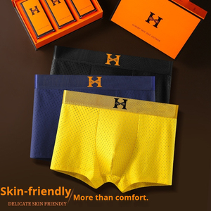 Summer Hollow Mesh Men's <strong>Underwear</strong> Boxer Shorts Breathable Men's Seamless Mesh <strong>Underwear</strong> - Product Image 6