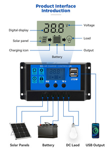 Controller pannello solare PWM 12V/24V Controller caricatore solare per il sistema di illuminazione ad alta efficienza energetica - Product Image 4