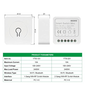 IGOTO Smart Home <strong>Switches</strong> Touch WiFi Tuya Mini American Standard Interruptor Inteligente Zigbee Smart <strong>Switch</strong> - Product Image 4