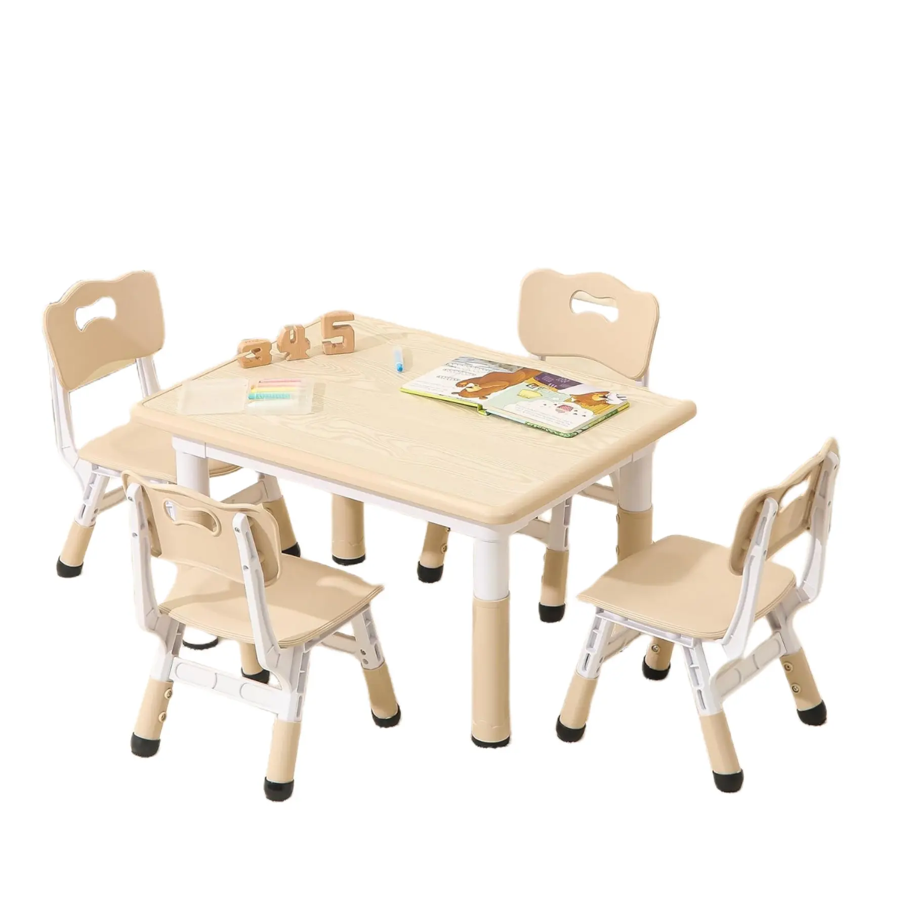Verstelbare Hoogte Kids Peuter Studie Tafelstoelen Set Voor Jongens En Meisjes