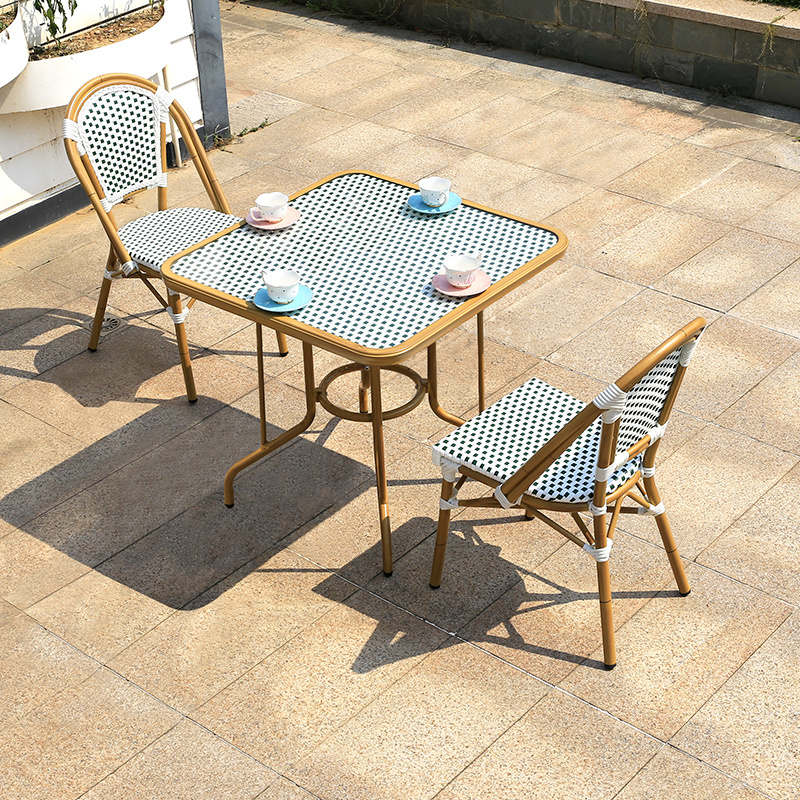 80cm square/round table and 2 chairs