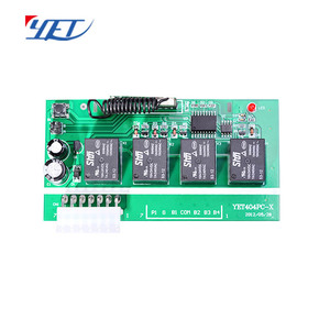 YET404PC-Xチャンネル受信機315MHz/433MHzガレージドアRFワイヤレスユニバーサル受信機リモート送信機コントローラーDC12V/24V