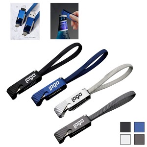 Aiaude New USB Cable USB-A and Type-C Dual <strong>Input</strong> 60W Super Fast Charging Fast <strong>Data</strong> Transfer Bottle Opener 6 in 1 Charging Cable - Product Image 2
