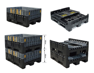 Contenitore di plastica pieghevole impilabile impilabile di grande capacità della scatola del Pallet dell'hdpe per lo stoccaggio del magazzino - Product Image 6