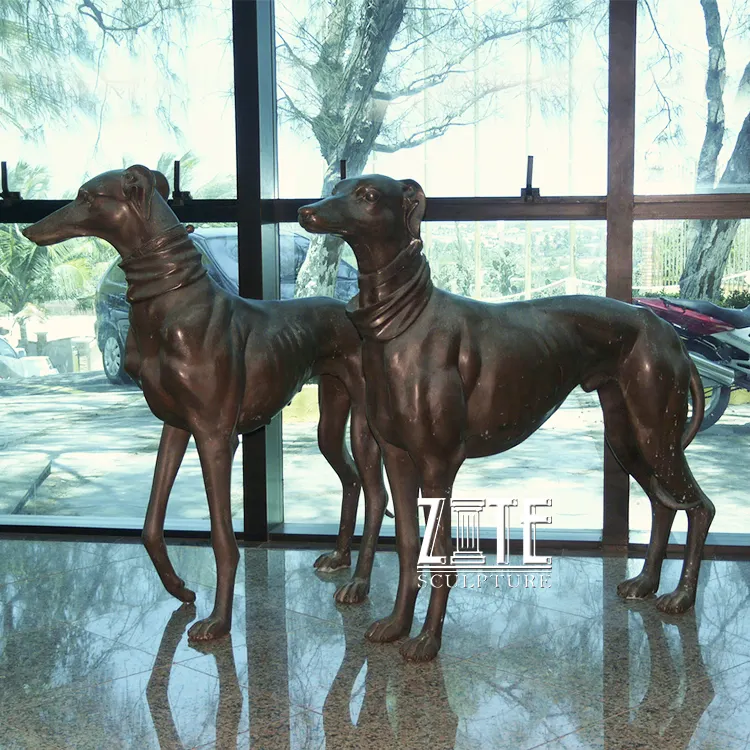 Estátua de cachorro de bronze com tamanho de vida, barata de alta qualidade