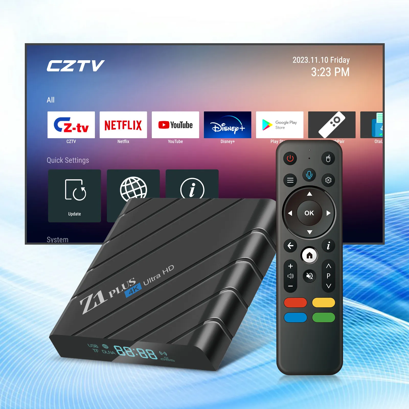 Caixa de tv android com grande memória 2G 16G 4G 32G bt 5.0 dual wifi Android 12 OS, modelo mais novo, com chipset Allwinner H618, mais novo modelo