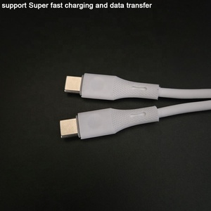 Logotipo impreso Diámetro exterior 3,8mm Goma de silicona líquida súper flexible USB C a USB Tipo C Cables - Product Image 3