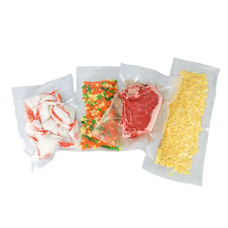 Bolsa de plástico transparente personalizada para alimentos, embalaje de alimentos ahumados, pescado, carne, congelados, nailon