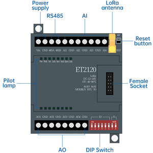 RS485至Lora 868兆赫无线收发器网关，8千米范围4-20mA输入射频模块，8千米无线节点Sup 4通道Ai/AO - Product Image 3