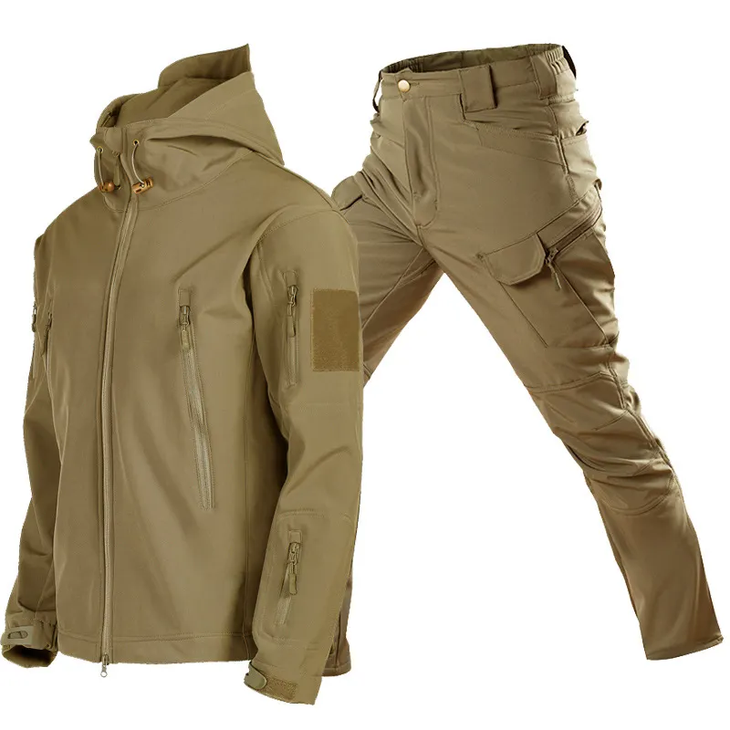 Spring and autumn thick soil-resistant and wear-resistant camouflage clothing student training labor protection clothing