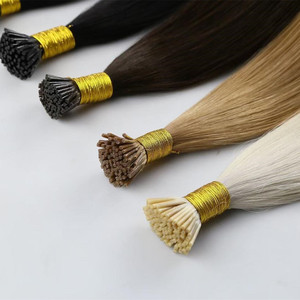 RTSカスタマイズカラープレボンデッドキューティクルレミーアライメントケラチンIチップヘアエクステンション - Product Image 4