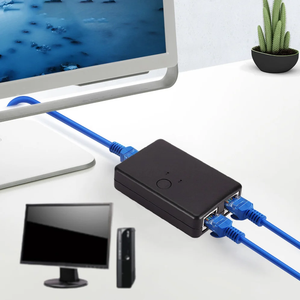 2 In 1 Out/1 In 2 Out内部外部ネットワークスイッチャースプリッターボックス2ポートRJ45LANネットワークスイッチセレクター100MHz - Product Image 6