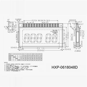 1.3 inç 3 haneli küçük boyutlu lcd tn modu 4 haneli 7 segmentli ekran 12 pin 3V 4 haneli segment tn lcd pin konnektörü ile