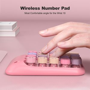 <strong>18</strong>-<strong>Keys</strong> <strong>USB</strong> Wireless <strong>Numeric</strong> Keypad 2.4G Portable Keycap Extensions Pink Numpad for Financial Accounting - Product Image 6