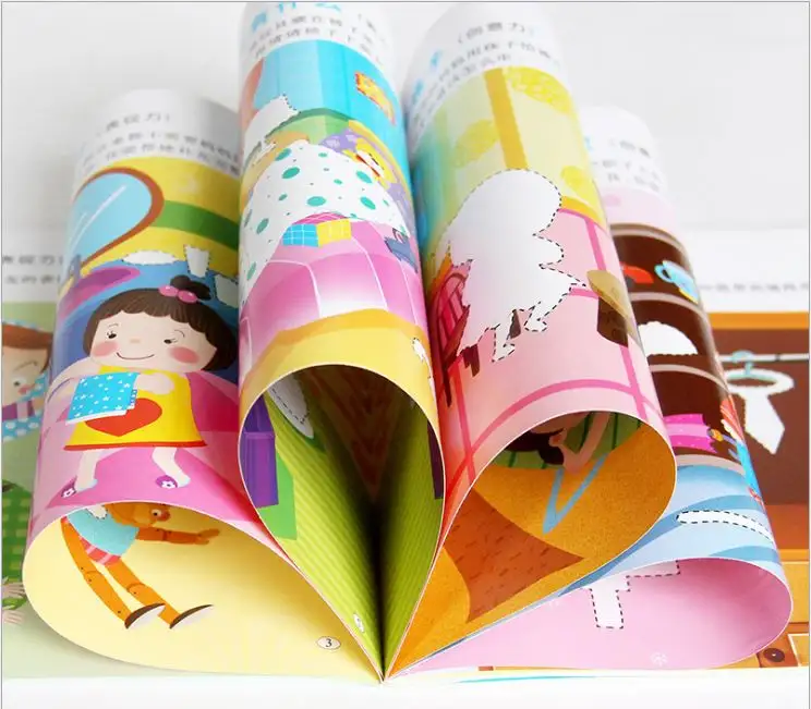 स्वनिर्धारित पुस्तक मुद्रण सेवा livres डालो enfant libros पैरा colorear बच्चों गतिविधि के लिए हटाने योग्य स्टीकर किताबें बच्चे