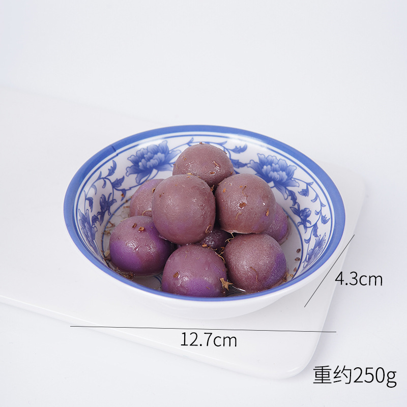 Modèle de plat de boulettes de patate douce violette Osmanthus