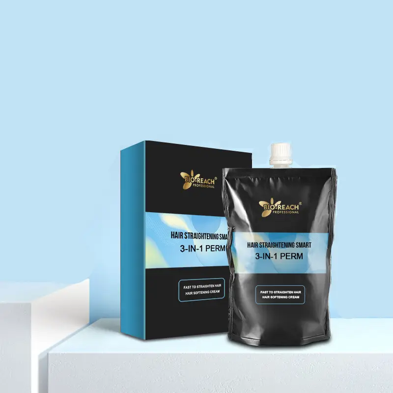 Bio reach-productos de reunión para el cabello, crema recta permanente, sedosa, rápida, 3 en 1, 15 minutos
