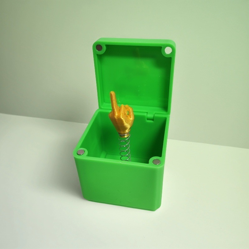 Green middle finger gift box