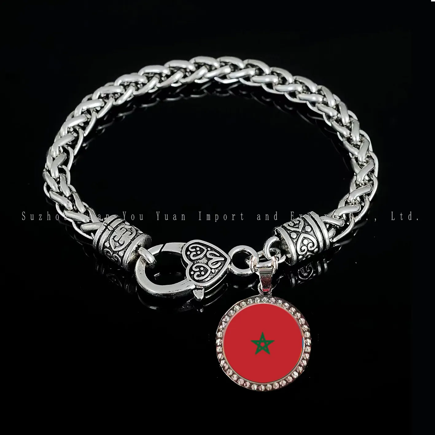 Bracelet de 18cm à breloque pendentif MAROC en alliage de zinc de haute qualité pour bijoux filles