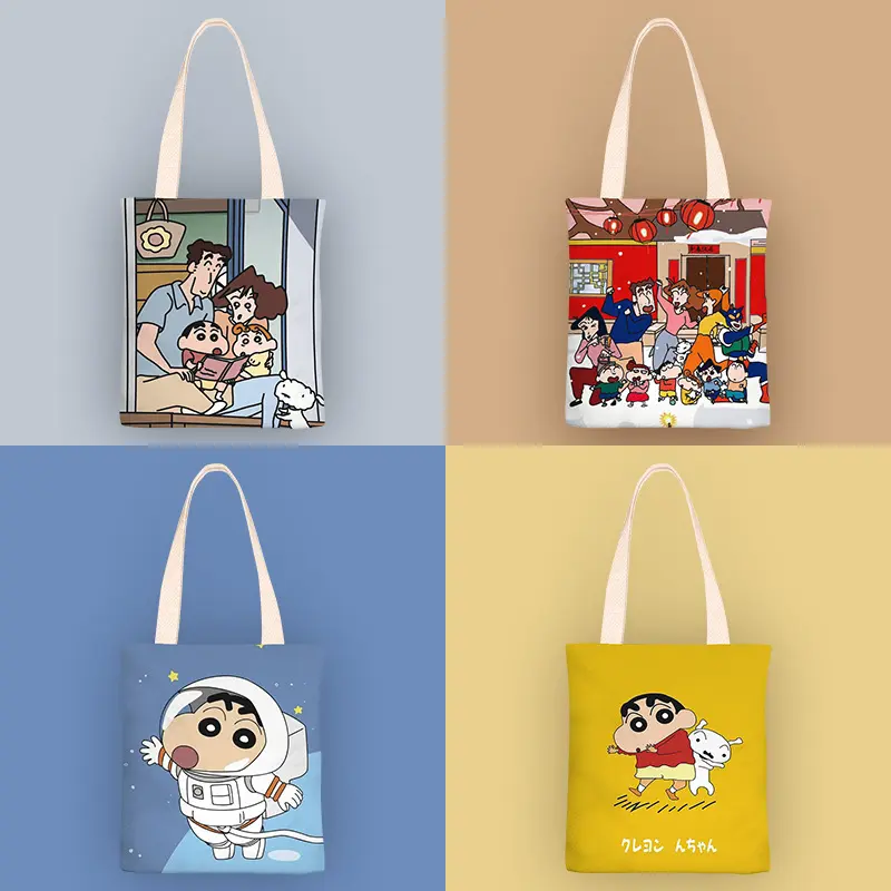 Benutzer definierte Handtasche Cartoon frische Leinwand Einkaufstasche Anime Folding Cotton Tote Einkaufstasche