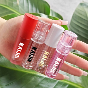 PETG 2.5ml Mini clear Round Lip Gloss <strong>Tubes</strong> and Natural Color Brush Rod and Metal Brush <strong>Sharp</strong> Bottle Bottom