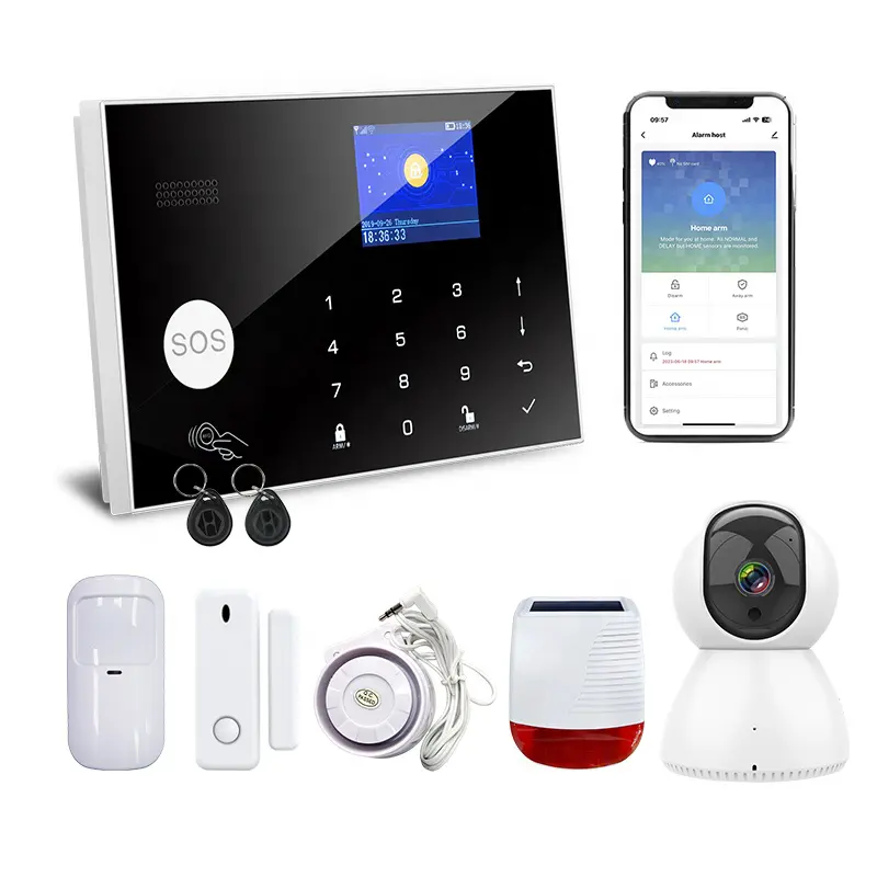 Sistema de alarma antirrobo inteligente antirrobo para interiores, sistema de alarma antirrobo inalámbrico para el hogar, seguridad para el hogar Tuya, Wifi, 4G, GSM, Kit de sistema de alarma para el hogar