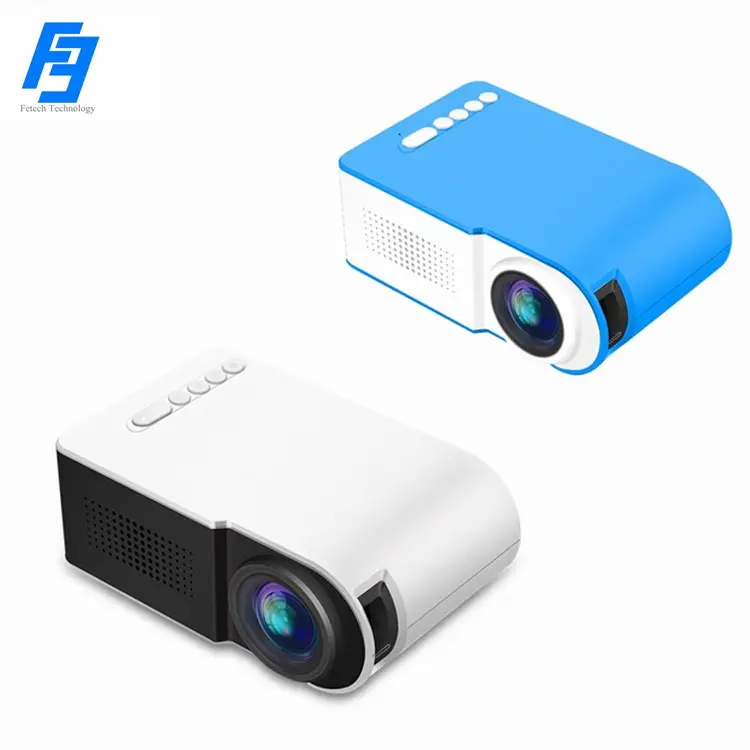 Mini proyector portátil YG210, compatible con 1080P, Mini proyector doméstico, AV, USB, tarjeta SD, USB, portátil, de bolsillo, Color blanco, enchufe de EE. UU.