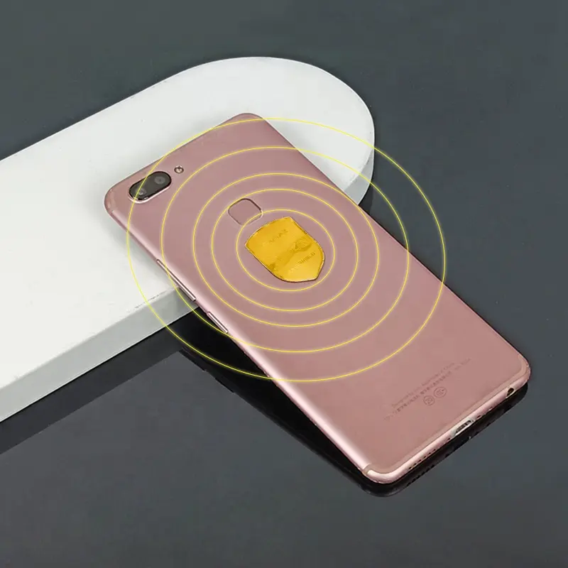 CAMAZ 24K altın cep telefonu çıkartması EMR radyasyonundan EMF koruma negatif iyonları radyasyona karşı etiket