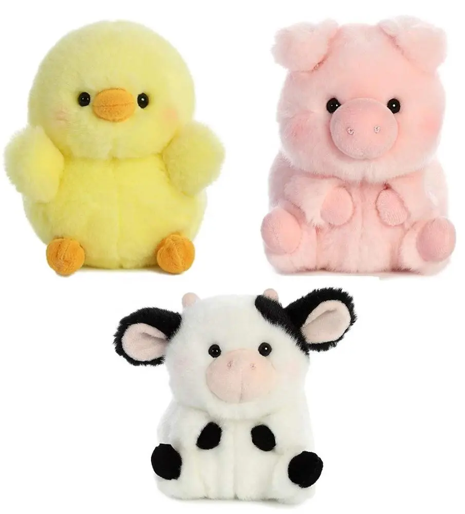 Mainan hewan pertanian lembut bayi sapi Mini lembut boneka hewan babi mainan hewan boneka kustom