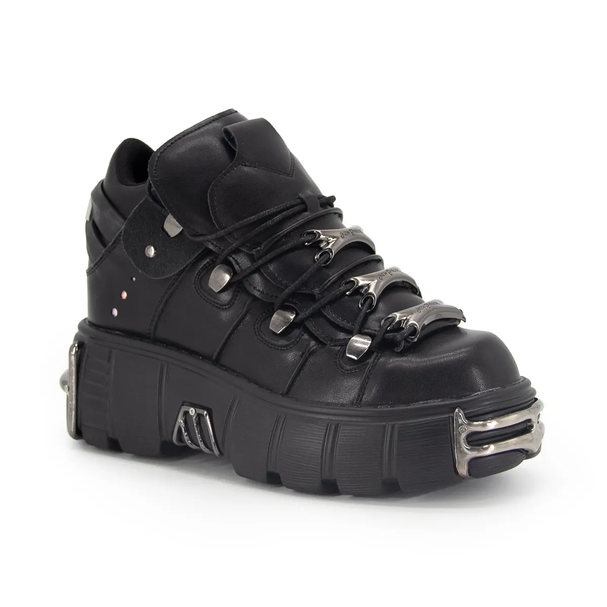 Markenmode Damen Plattform Knöchel-Stiefel 2024 New Dark Punk-Stil hohe Absätze Metall-Dekorationsdesign Y2k gotische Schuhe INS