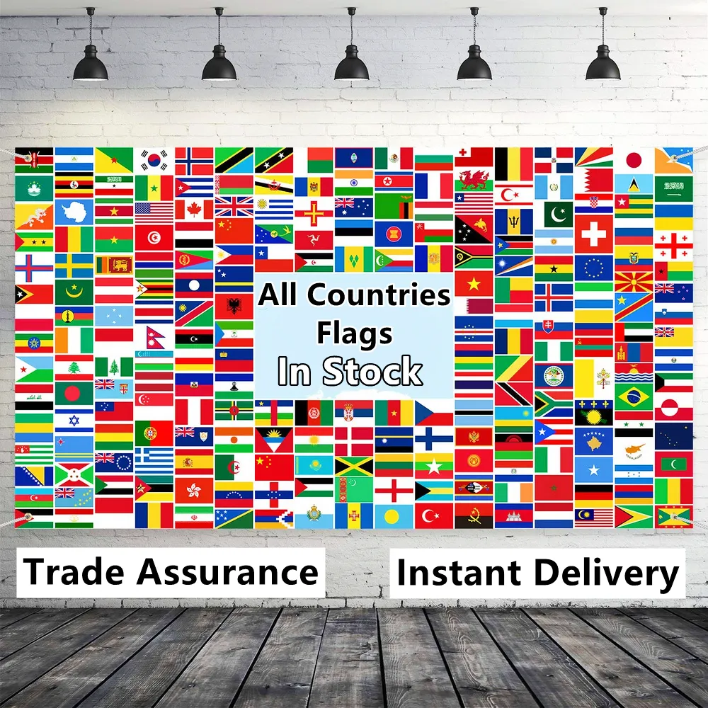 Bandiere nazionali a buon mercato all'ingrosso 3x5 ft che stampano bandiere in poliestere per tutti i paesi