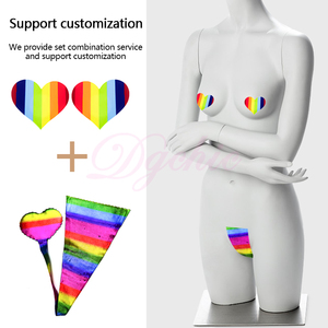 DGCHIC Low-Rise Heart Shape Silicone Underwear Reusable Adhesive <strong>C</strong>-<strong>String</strong> Panty with Rainbow <strong>Color</strong> Invisible Design - Product Image 3
