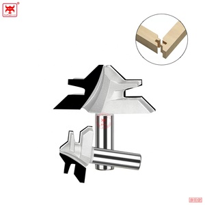 KANGMINGJIAN <strong>PCD</strong> End Mill Diamond 45 Degree Tenon <strong>Cutter</strong> Solid Joint <strong>Cutter</strong> 45 Degree Lock Miter Router Bit - Product Image 2