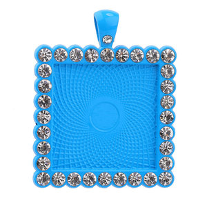 Huami kare elmas-set taban kolye zaman taş diy el yapımı aksesuarları boş kaide boya solmaz - Product Image 4