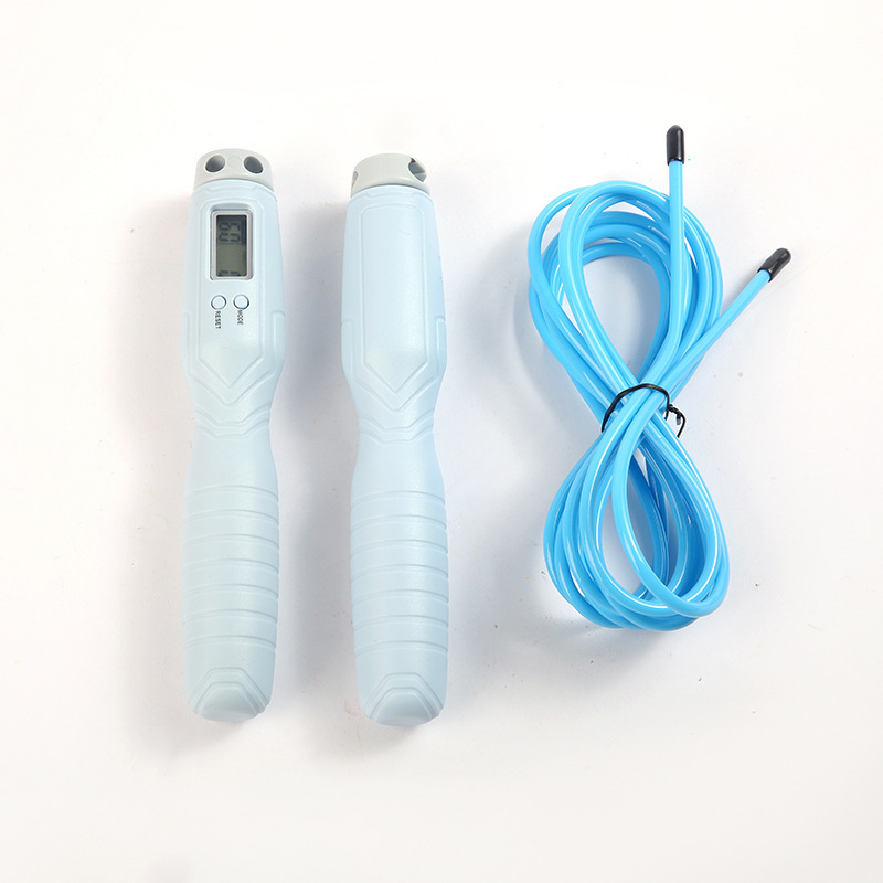 corde à sauter bleue + poignée + corde longue