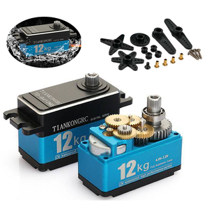 전체 알루미늄 12KG 디지털 서보 360 270 180 도 금속 기어 방수 모터 1:10 1:8 RC 자동차 드리프트 로봇 헬리콥터 DIY - Product Image 1