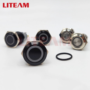 Özel 19mm düz kafa mandallama paslanmaz çelik gümüş kabuk Metal basmalı anahtar tam renkli RGB adresli LED WS2812 - Product Image 4