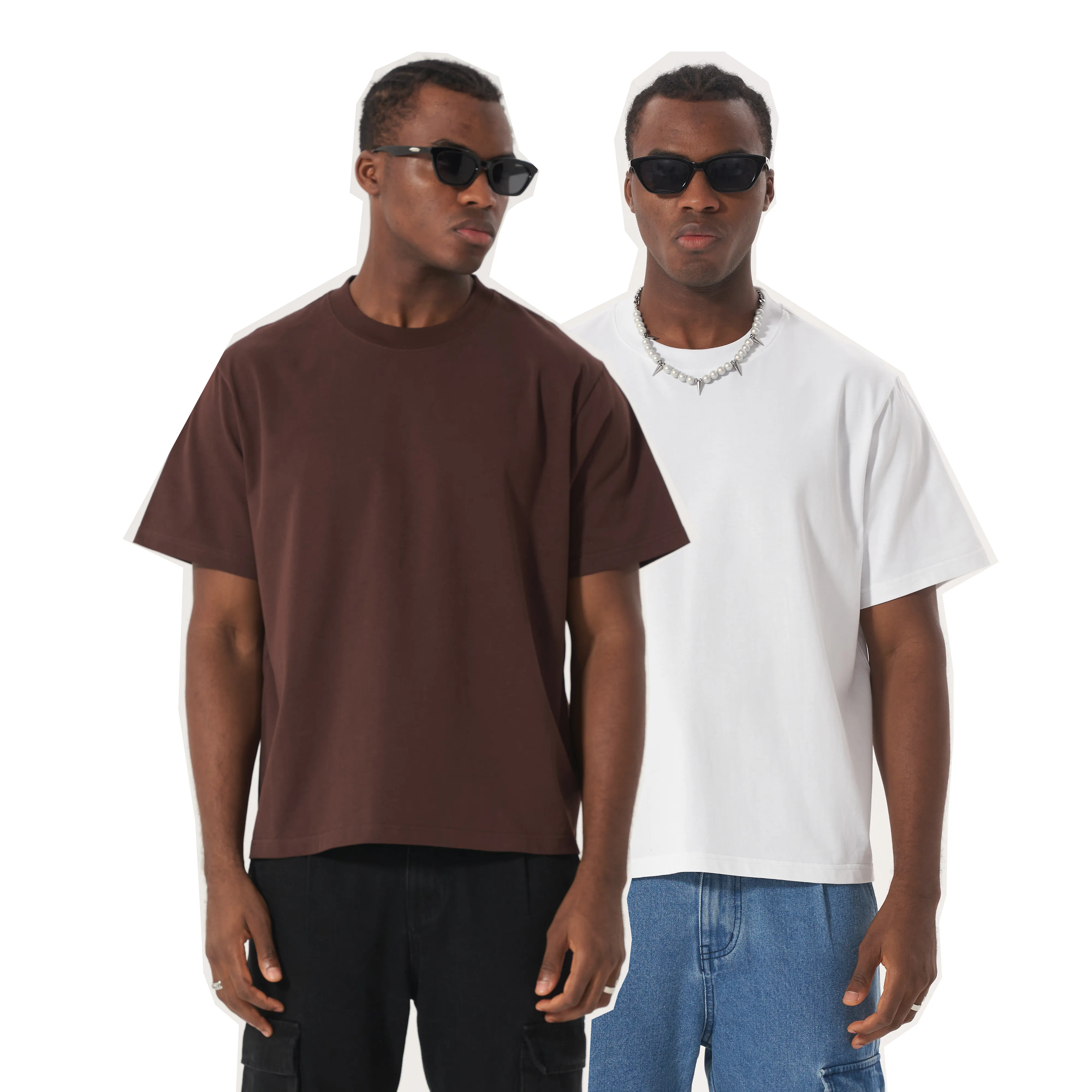Camiseta de Jersey de algodón 100% de alta calidad, camiseta de gran tamaño con estampado de logotipo ajustado, camiseta personalizada con hombros caídos