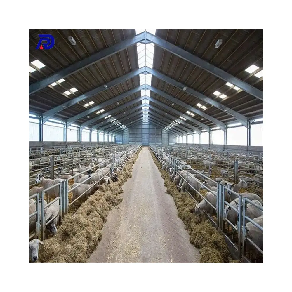 China durchscheinende Ziege Shelter House Farm Schuppen vorgefertigte Stahl konstruktion Gebäude für den Anbau von Schafen und Ziegen