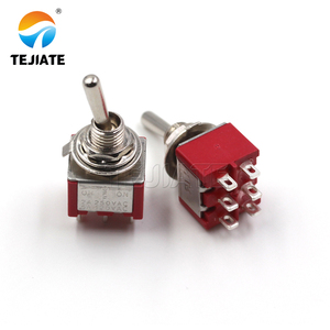 6 pin elektronik 2 pozisyon 3/9/12 Pin mikro kapalı geçiş anahtarı Push Button anahtarları 3 pozisyon kapak kırmızı 9 Pin geçiş anahtarı - Product Image 5