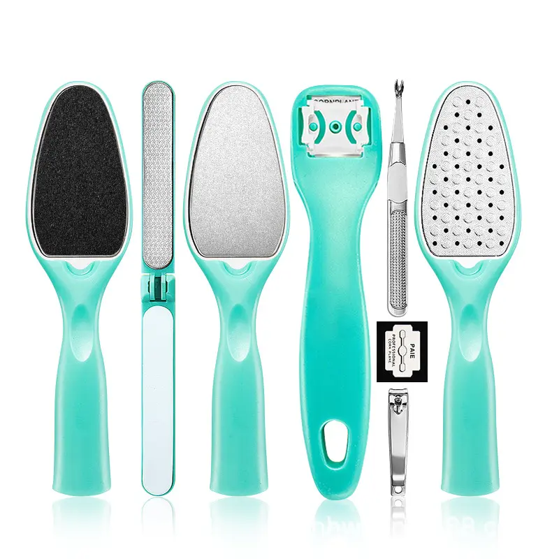 Amazon best-seller Kit de pédicure professionnel 8pc pour limes à pied Set outils limes double face exfoliant pour enlever les peaux mortes