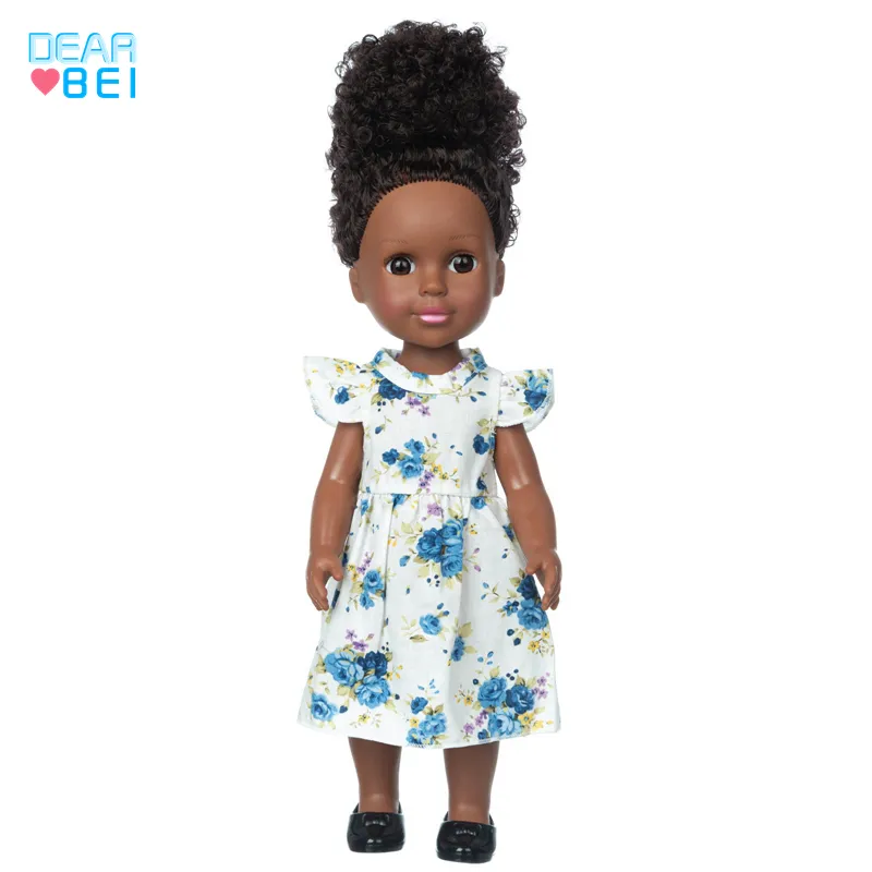 Muñeca africana y accesorios, muñeca bebé acolchada de moda negra para mayores de 18mo +, muñeca africana con pelo Natural realista