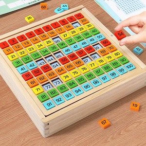 กระดานไม้ร้อยหมายเลข1-100ของเล่นเด็กชายเด็กหญิงบล็อกนับสายรุ้งเกมการเรียนรู้ - Product Image 3