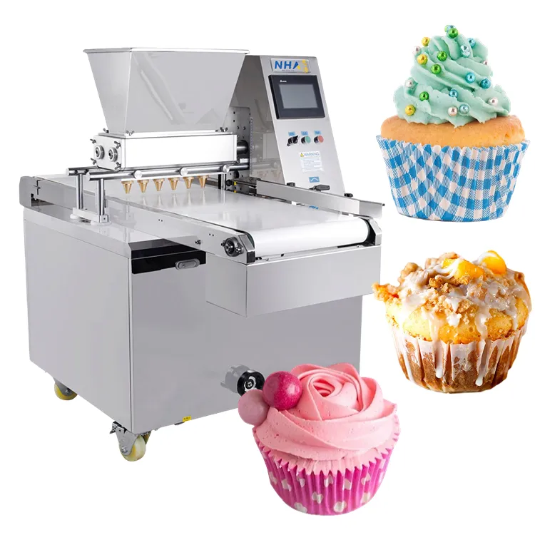 Comercial completamente automático pequeño Cupcake relleno fabricante Macaron galleta depositador pastel hacer máquina