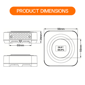 Termómetro de temperatura y humedad con pantalla digital para exteriores RS485 Modbus RTU Sensor Material plástico OEM y ODM compatibles - Product Image 5