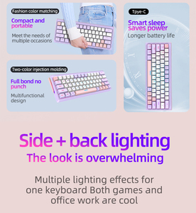 Promoción de alta calidad Tri-mode Hot swappable 63 Keyboard multi-color keycaps Teclados mecánicos para Computadora Portátil para Mac para PC - Product Image 3