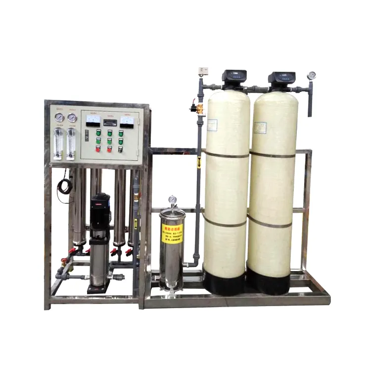 معالجة المياه النقية مع نظام RO 1000L/H, معدات معالجة المياه النقية الصناعية ، RO ، مرشح المياه بالتناضج العكسي