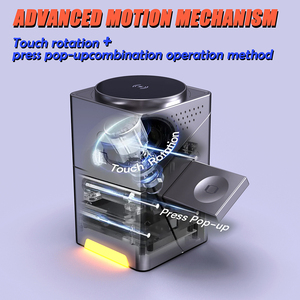 Newest Pop up <strong>Design</strong> Multi <strong>Device</strong> Fast Charging Dock Station 15W 3 in 1 Touch Auto Rotation Cube Magnetic Wireless Charger Stand - Product Image 3