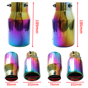 Car Accessories Universal 3&quot; Inlet Exhaust Muffler Tail <strong>Tips</strong> Car Auto Thickening Silver <strong>Burnt</strong> Blue Stainless Steel Exhaust <strong>Tip</strong> - Product Image 2