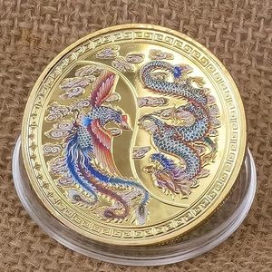 Çin Loong ve Phoenix şanslı sikke piyango bilet Scratcher aracı şanslı takılar meydan sikke tarafından getirilen refah - Product Image 6